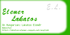 elemer lakatos business card