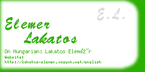 elemer lakatos business card